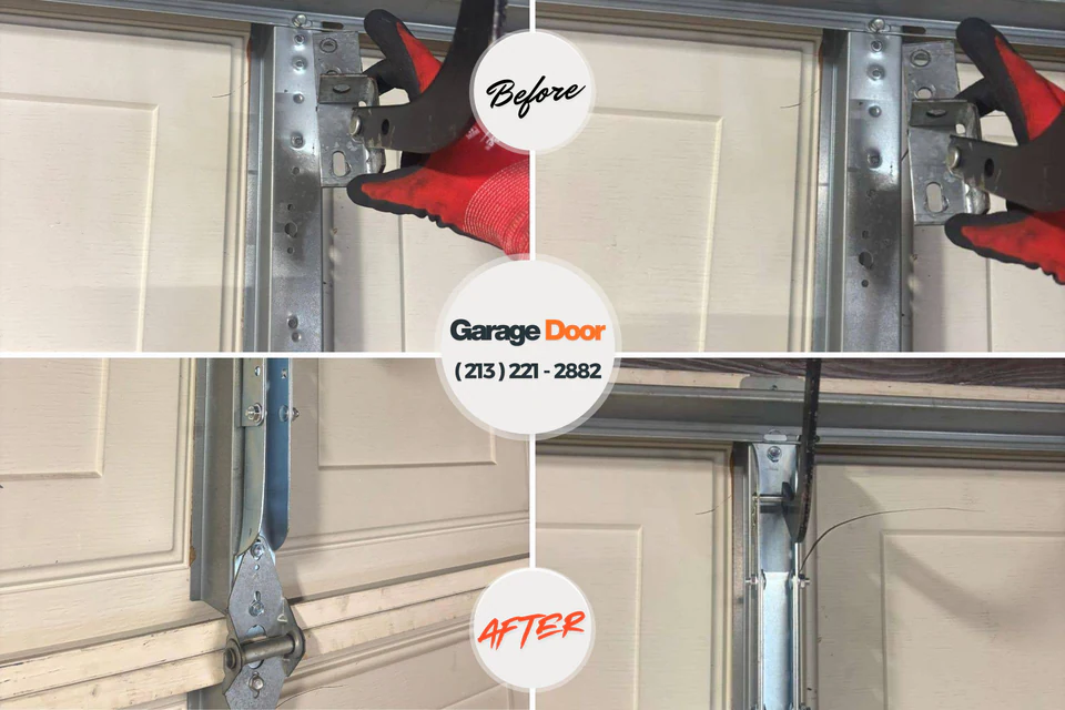 Before and after: garage door repair Belleville, KS